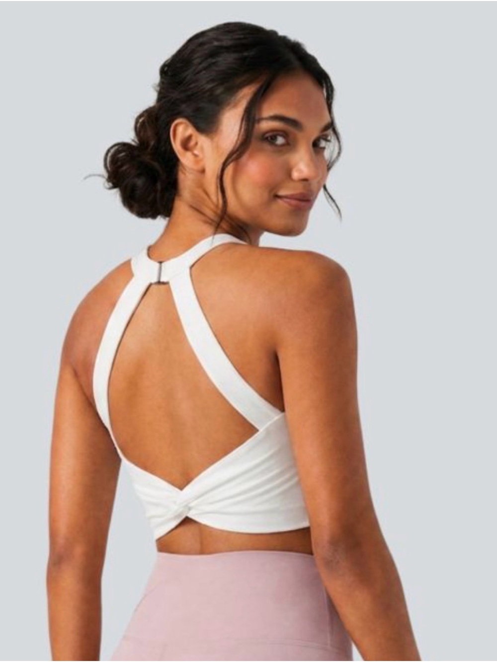 HALARA Softlyzero Plush Cut Out Cropped Tank Top Bra Size Medium - Picture 2 of 6